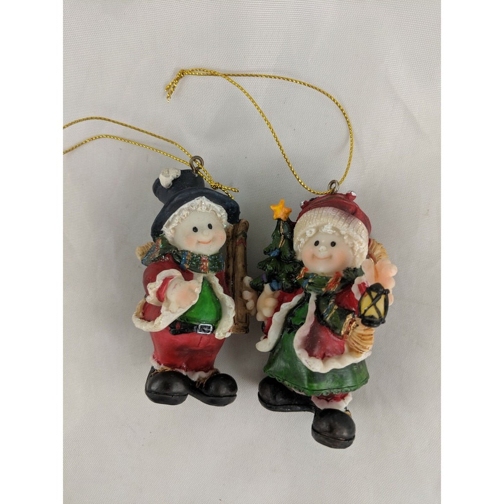 Santa and Mrs Claus Snowman Christmas Ornaments 3.5 Inch
